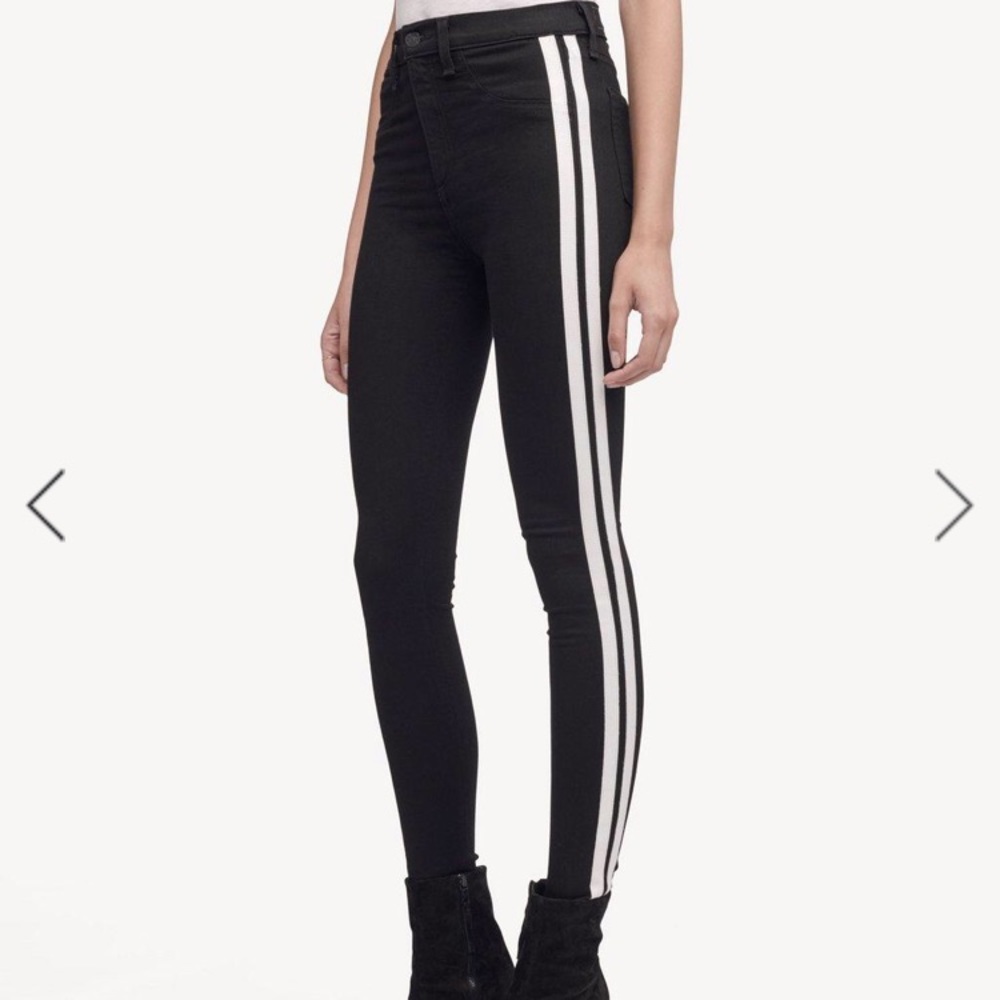 Rag and Bone Mito Black Jean White stripe